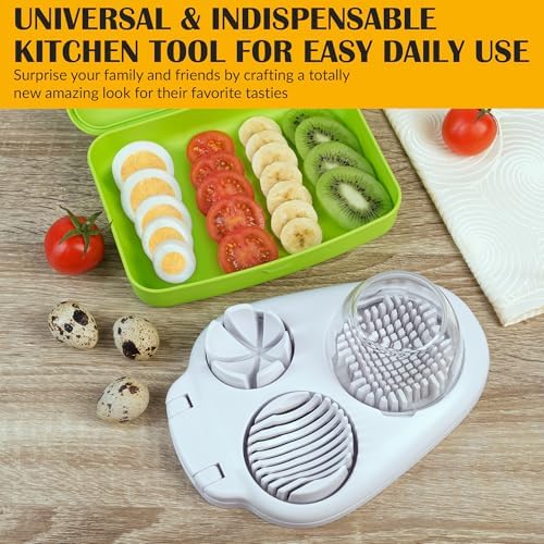 Egg Slicer for Hard Boiled Eggs - 3 Slice Modes Egg Cutter, Dicer, Chopper