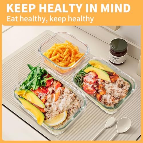 30 Pcs Glass Meal Prep Containers, Food Storage Containers with Lids