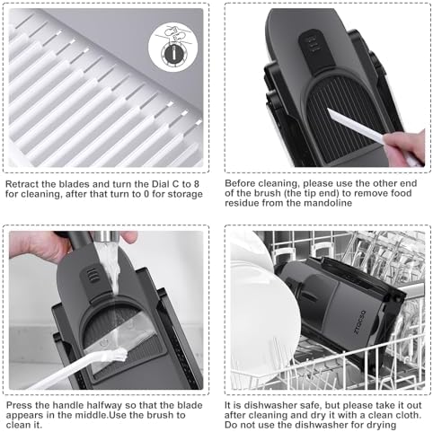 5 in 1 Adjustable Safe Mandoline Slicer for Kitchen with Paring Knife