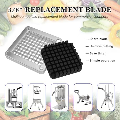 2 PCS Replacement Dicer Chopper 3/8" Blades with Pusher Block