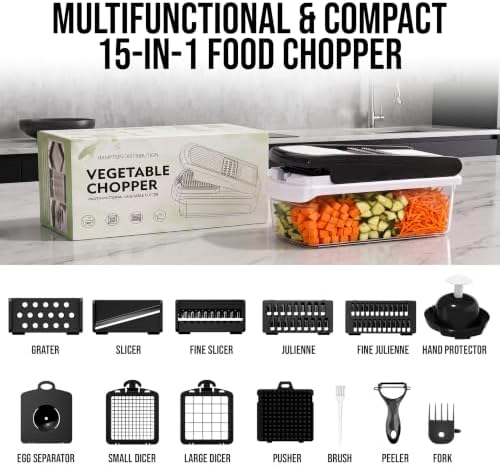 15 in 1 Vegetable Chopper Multifunction, Food Chopper, Egg Separator