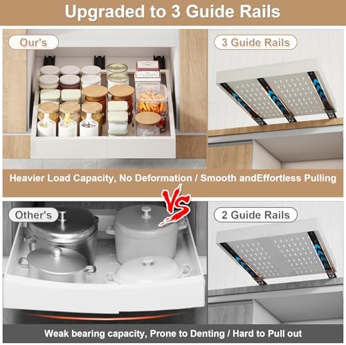 Pull out Cabinet Organizer,14"-21"W,17"-24"D,Expandable,Adhesive