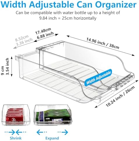 2 Packs Refrigerator Organizers and Storage Width Adjustable