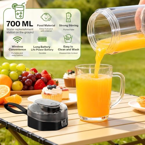 Upgrade 700 ML Portable Smoothie Blender, Rechargeable Blende -Black - Image 6