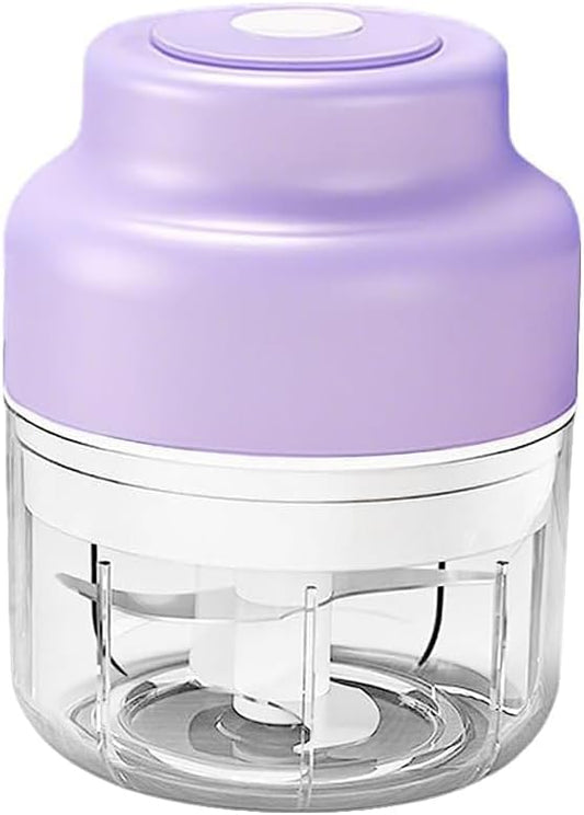 2026 Upgrade Electric Garlic Chopper, Electric Mini Food Processor Portable Veggie Cutter Chopper, USB Rechargeable Wireless Food Chopper for Mashing Garlic, Chili, Onion, Fruit, Ginger (C, 250ml) by Unknown