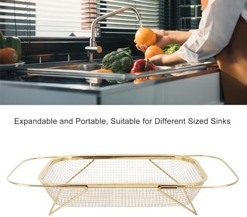 Over the Sink Colander Fine Mesh Expandable 18.1in