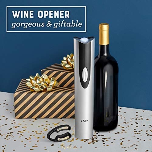 Cordless Electric Wine Bottle Opener with Foil Cutter, Silver