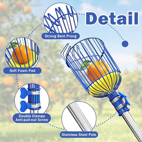 Fruit Picker Upgraded Round Claws Reduce Fruit Damage (65inch)
