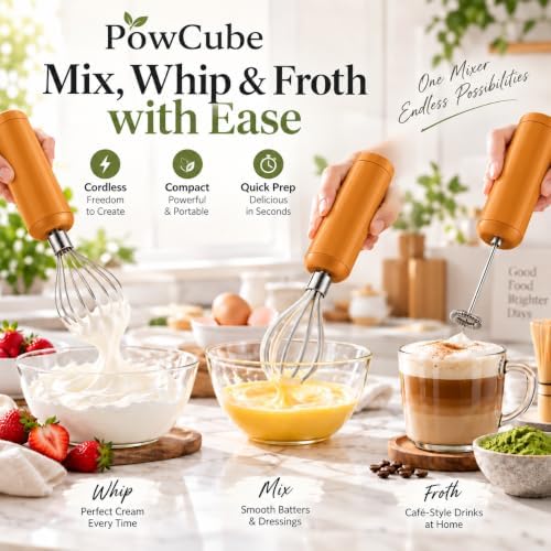 Cordless Hand Mixer, 4-in-1 Handheld Electric Mixer with Electric Whisk Frother & 10 oz Mini Food Chopper, USB-C Rechargeable 4-Speed Hand Mixer for Eggs, Cream, Coffee & Small-Batch Prep - Image 4