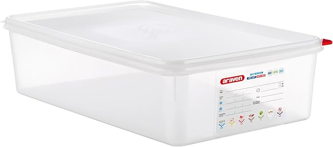 Araven Airtight Container, Food Pan with Lid for Storage in Kitchen and Restaurant, 14.4 Qt, 1 Count, Clear