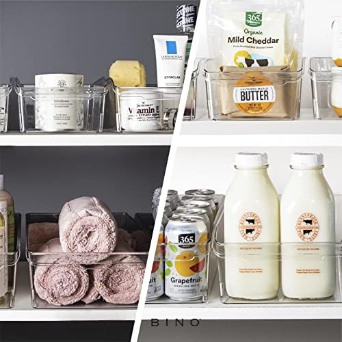 Plastic Storage Bins, X-Large | THE CURVE COLLECTION | Multi-Use Organizer Bins | Built-In Handle | BPA-Free | Pantry Organization | Home Organization | Fridge and Freezer Organizer