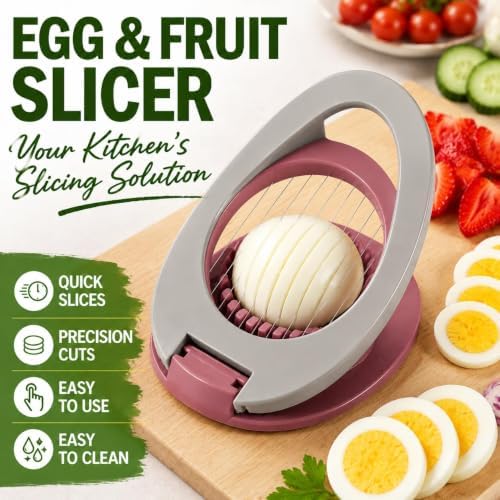 NOVANO Egg Slicer & Egg Salad Maker, Stainless Steel Wire Hard Boiled Egg Cutter,Kitchen Gadget Suitable for Eggs, Avocado, Strawberry and Kiwi Fruit - Image 4