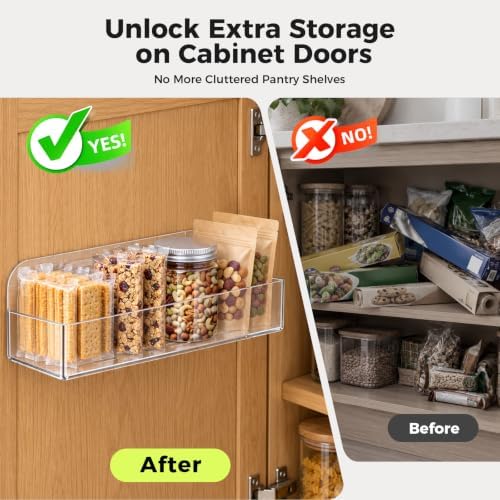 Spice Organizer for Cabinet, Spice Rack Storage Wall Mount, 4 Pack