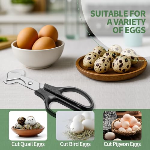 3PCS Quail Egg Scissors,Stainless Steel Quail Egg Cutter with Non-Slip Handle, Easy Egg Opening Tool for Quail, Ideal for Kitchen, Restaurant Use(3 Colors) - Image 4