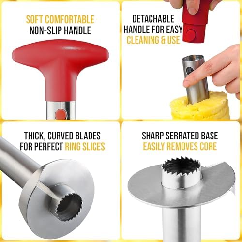 Stainless Steel Pineapple Corer, Slicer & Eye Peeler