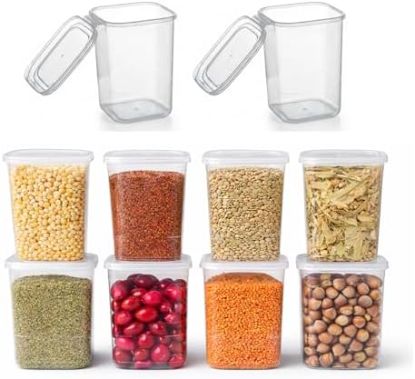 10 Pack 39 oz Small Food Storage Containers with Attached Lids