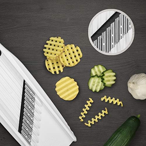 Börner Wave-Waffle XXL PowerLine Crinkle Cut Vegetable Slicer (White) • Wavy Mandoline for Vegetables • Wave/Waffle/Crinkle Cut • Potato Slicer for Lattice Potatoes - Image 3