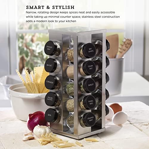 Heritage 20-Jar Revolving Spice Rack Stainless Steel