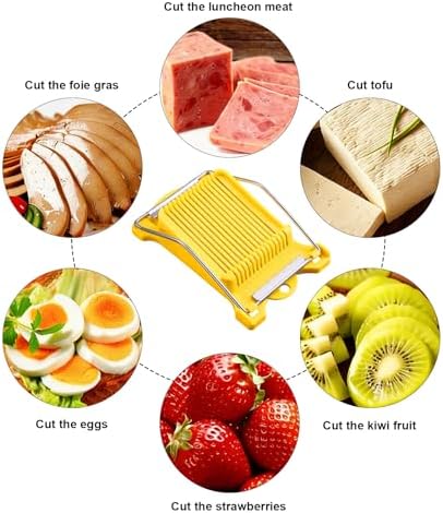 Heavy Duty Luncheon Meat Slicer, Egg Cutter with 14 Precise Slices, Stainless Steel Kitchen Slicing Tool for Egg,Bananas, Avocados,Luncheon (Yellow, 14 slicer) - Image 7