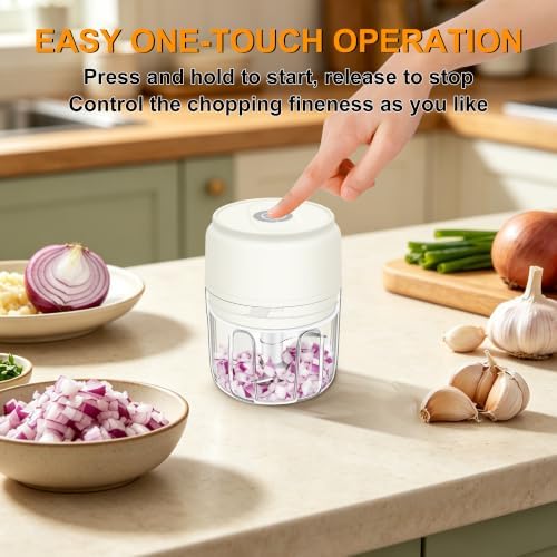 Garlic Chopper, 250ML Garlic Mincer, Electric Mini Food Processor - Image 3