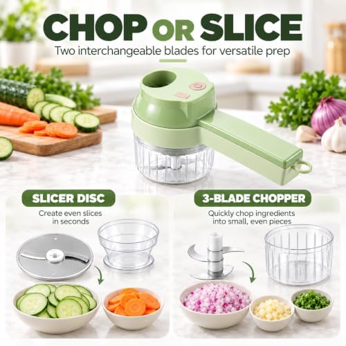 Fine Dice Veggie Chopper, Rechargeable Electric Food Chopper (White, Gen 2) - Image 4