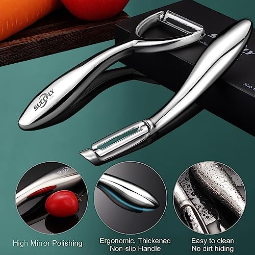Stainless Steel Vegetable Peeler Set, Premium Veggie Fruit Peeler