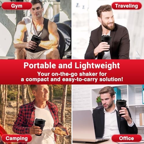 Collapsible Protein Shaker Bottle: 20 Oz Travel-Friendly Shaker Cup, Black - Image 6