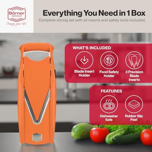V Power Mandoline, V-7000, Orange
