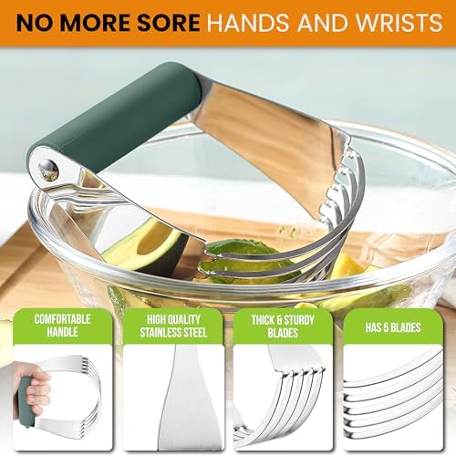 Spring Chef Large Dough Blender For Baking - Pro Pastry Blender, Pine Green - Image 5