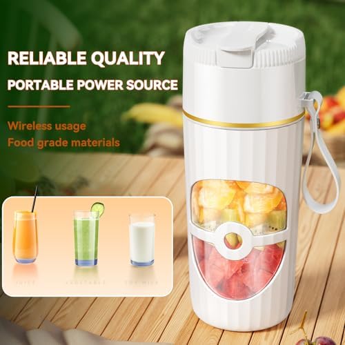 Glass USB-C Portable Blender - 8-Blade Cordless Smoothie Maker & Protein Mixer for Travel, Gym & Office -15oz/450ml (White) - Image 5