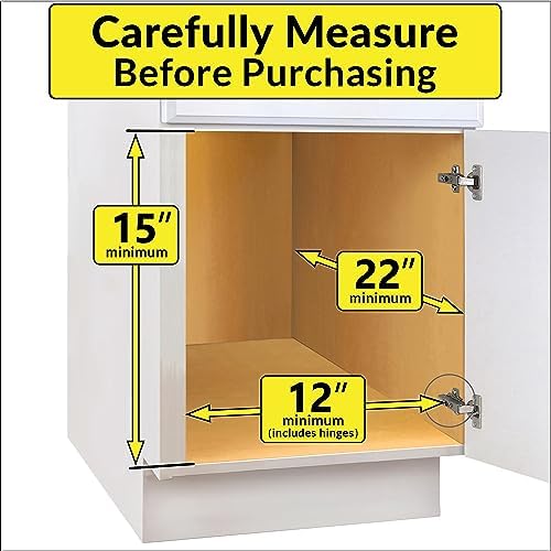 Pull Out Under Sink Kitchen Cabinet Organizer - 11.5 in. x 21 inch deep Drawer - Sliding Shelf Organizer for Cabinets and Undersink Storage Shelves - Lifetime Ltd. Warranty – Chrome