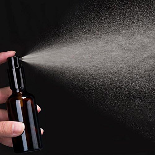 YIZHAO Amber Glass Spray Bottles 4oz, with Small Fine Mist Spray, Metal Cap, Refillable for Essential Oil,Travel,Cleaning,Perfume,Aromatherapy,Makeup – 4 Pcs - Image 3