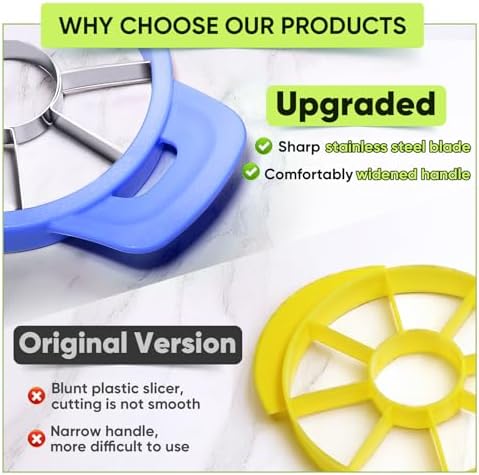 Pineapple Corer Cutter, Stainless Steel Fruit Pineapple Peeler Slicer [Upgraded, Reinforced, Thicker Blade], Pineapple Core Remover with Measure Mark, for Diced Pineapple Ring (Blue)