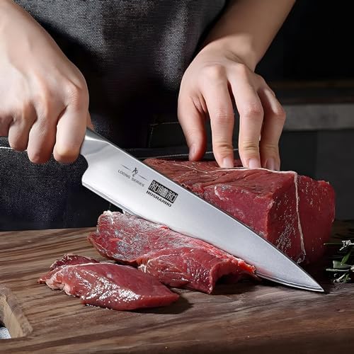 8PCS Kitchen Knife Set, Ultra Sharp Japanese Knife Sets with Block