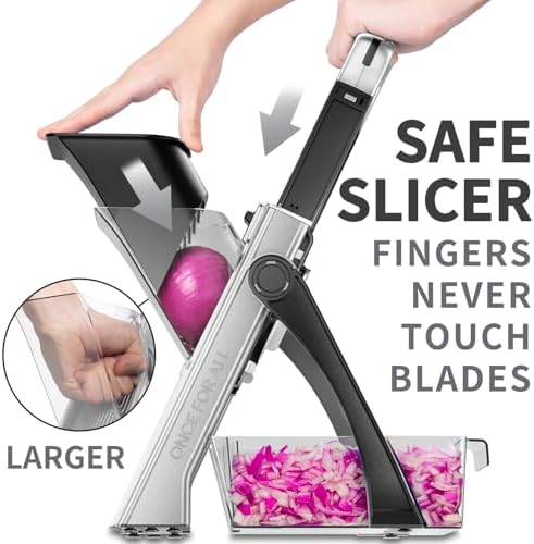 Safe Mandoline Slicer Plus, Bigger Size, Potato Slicer, Black
