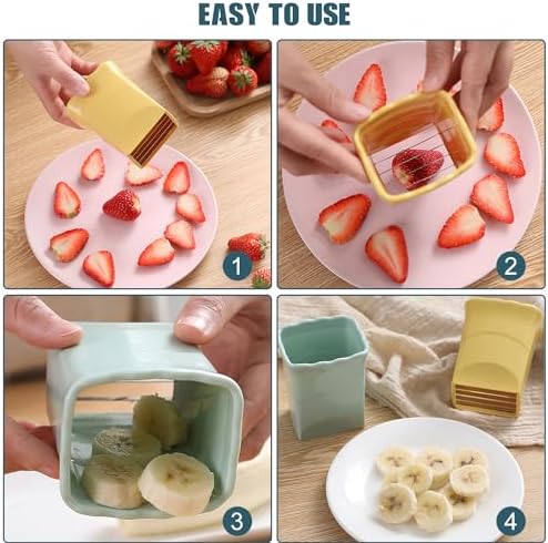 3Pcs Handheld, Egg & Banana Slicer, Stainless Steel Mini Cutter, Multifunctional Washable Fruit & Vegetable Slicer for Quick Salad Platter