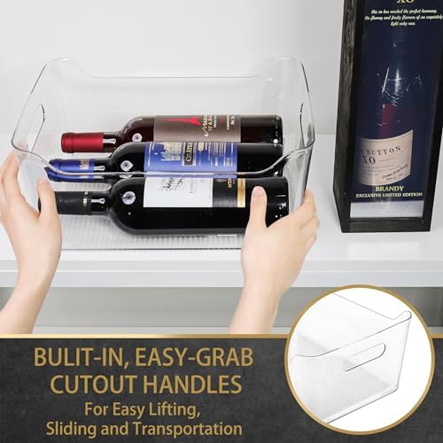 2 Pack Plastic Storage Bins, Extra Large Pantry Organizer, 13.5" x 10" Clear Storage Containers and Organizer Bins, Multi-Use Bins for Home, Kitchen, Closet and Cabinet