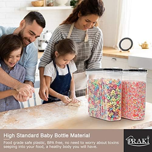5PCS Large Cereal Containers Storage [4L/135.2 oz], Food Storage Containers