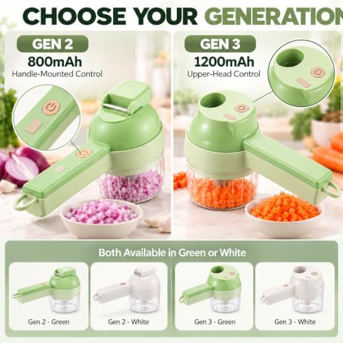 Fine Dice Veggie Chopper, Rechargeable Electric Food Chopper (Green, Gen 2) - Image 6