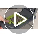 Vegetable Chopper Cutter with Container, Manual Hand Food Veggie Dicer with 2 Chopping Blades for Potato Strips, Onion Cubers, Carrot Sticks, Essential Kitchen Gadgets (2 in 1, Gray)