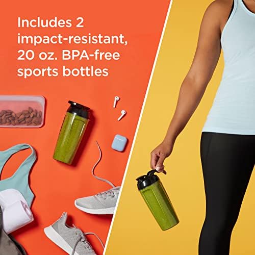 Oster Personal Blender for Shakes, Smoothies, and Single Serve Portable Cups with 2 20-ounce On-the-Go Spill Proof Cups and Lids, BPA-Free & Dishwasher-Safe, Black - Image 5