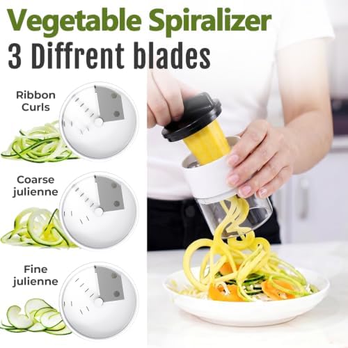 Multifunctional Vegetable Chopper & Mandoline Slicer with Spiralizer - Image 3