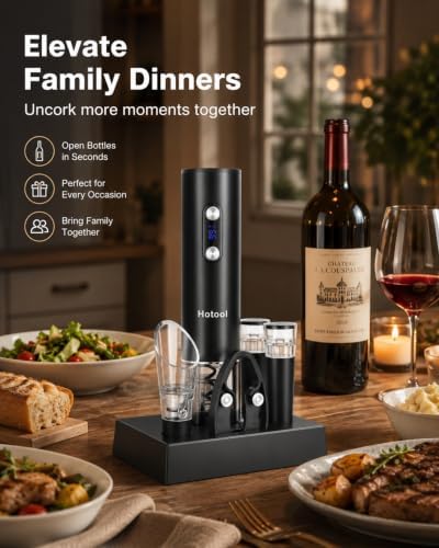 Rechargeable Electric Wine Opener Gift Set with LED Display