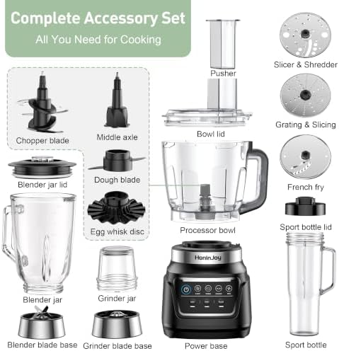 14-in-1 Food Processor Blender Combo, All-in-One Kitchen Blender