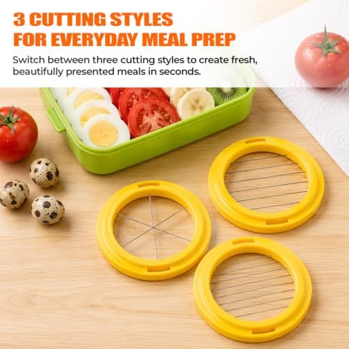 Vespara Egg Slicer for Hard Boiled Eggs, 3 -in-1 Slice Modes Egg Cutter, fruit cutter, Strawberry Slicer Grape Cutter Cup, Heavy Duty Stainless Steel Dicer for Strawberry, Banana, Grape, Mushroom - Image 5