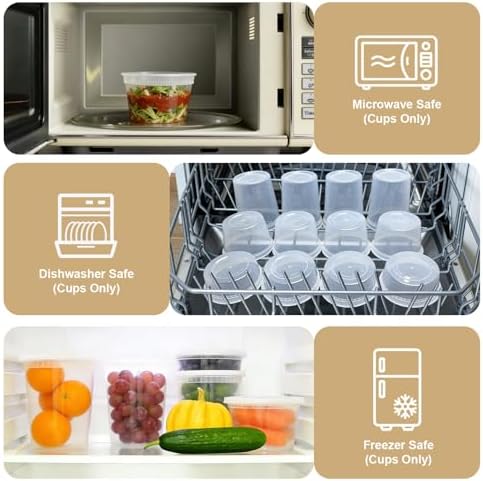 60 Sets Deli Containers with Lids Disposable Plastic Food Storage