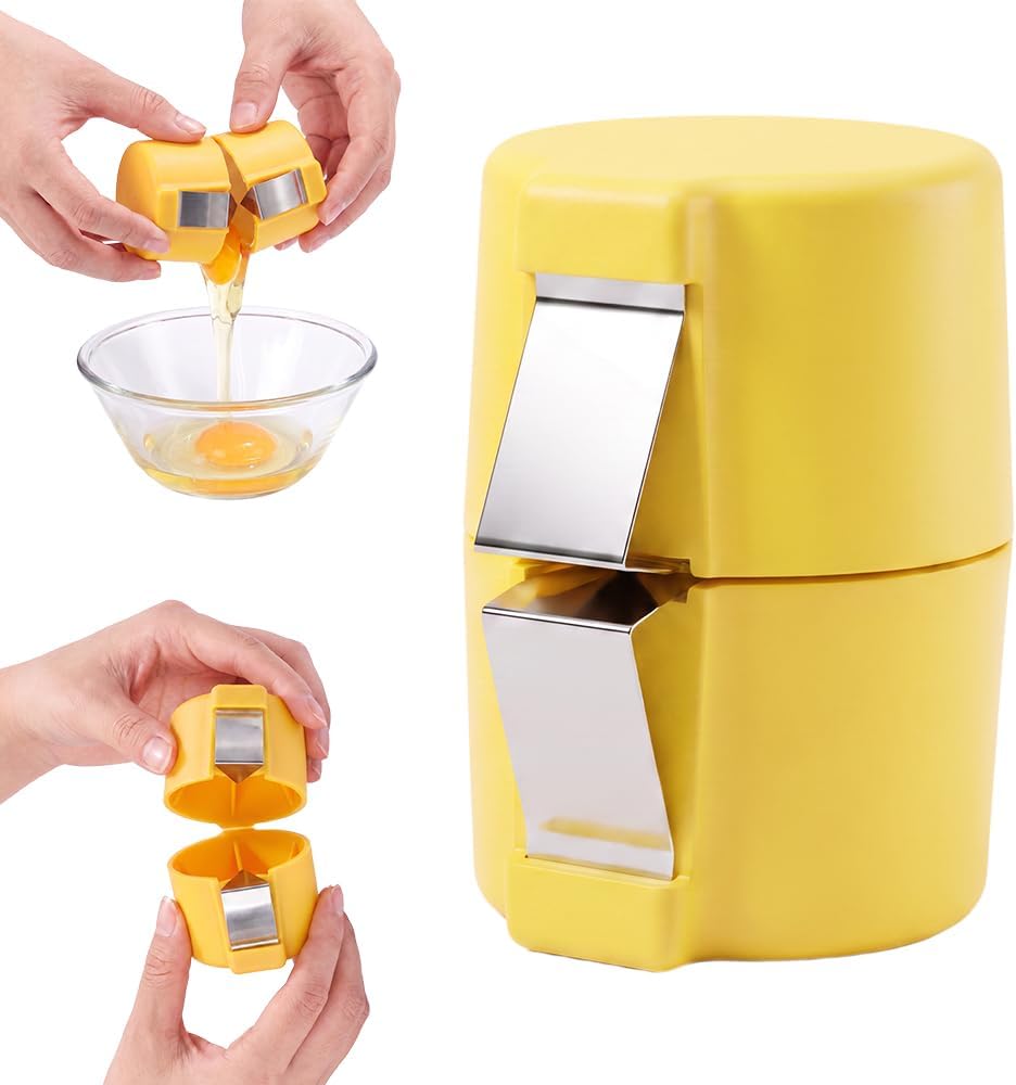 Egg Shell Opener, Egg Shell Cutter, Handheld Egg Opener, Egg Cracker Tool (4, Yellow)