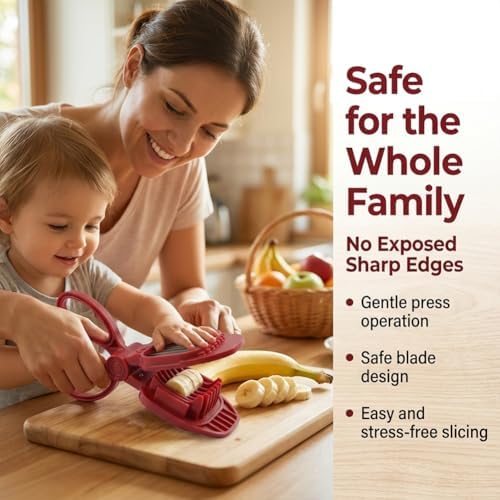 Fruit Slicer with 1 Cleaning Brush, for Strawberry, Banana, Kiwi, Mushroom, Egg Slicer with Stainless Blades and ABS Material,Rapid & Safe Slicing, Dishwasher Safe - Image 7