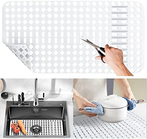 Silicone Sink Mat 25"x13", White Silicone Sink Mats and Protectors