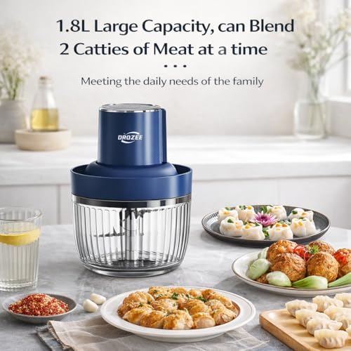 Kitchen Food Processor, Electric Food Chopper with 8 Cup Glass Bowl - Image 3